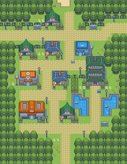 Pokemon Light Platinum Lauren City Map