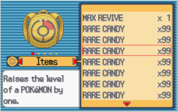 pokemon liquid crystal gba rare candy cheat